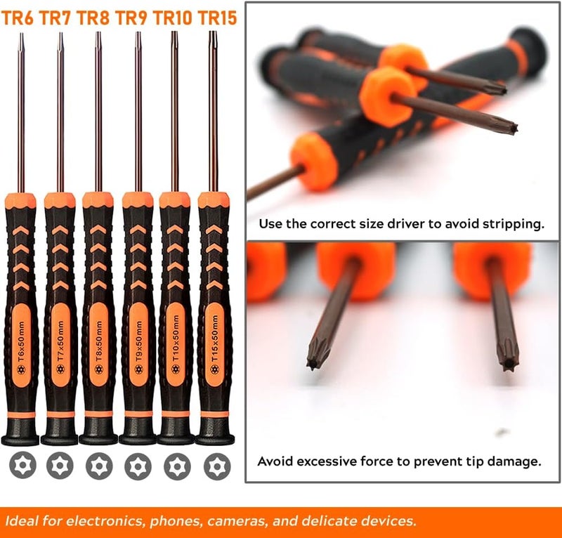 TECKMAN Torx Screwdriver Set of T2-T15, 10-Piece Magnetic Small Torx Security Screwdrivers with T2 T3 T4 T5 T6 T7 T8 T9 T10 T15 Star Screwdriver Tool Kit for Xbox,PS3,PS4,Knife,Computer & Other Device - Image 3